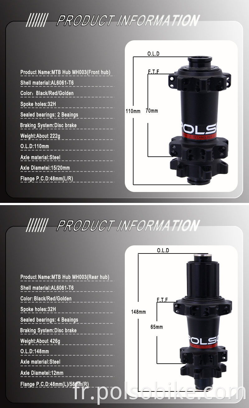 2bearings mtb hub straight pull